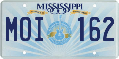 MS license plate MOI162