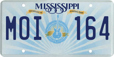 MS license plate MOI164