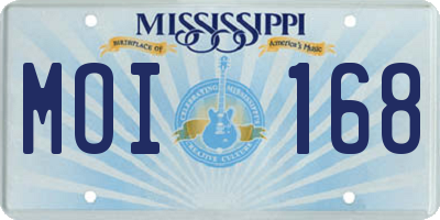 MS license plate MOI168
