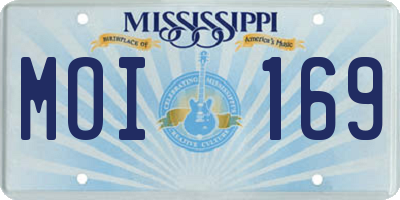 MS license plate MOI169