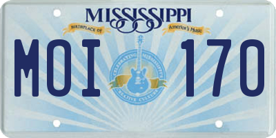 MS license plate MOI170