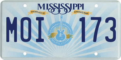 MS license plate MOI173