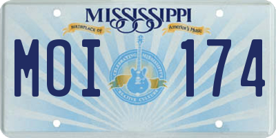 MS license plate MOI174