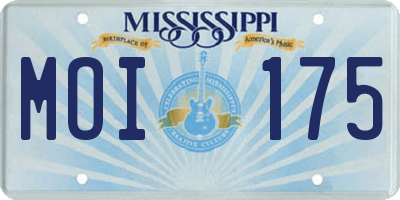MS license plate MOI175