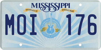 MS license plate MOI176