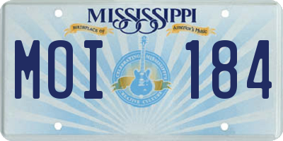MS license plate MOI184