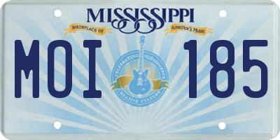 MS license plate MOI185