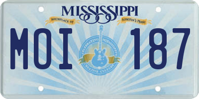 MS license plate MOI187