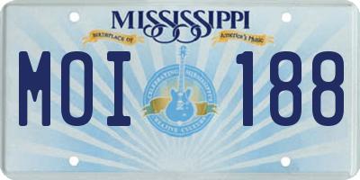 MS license plate MOI188