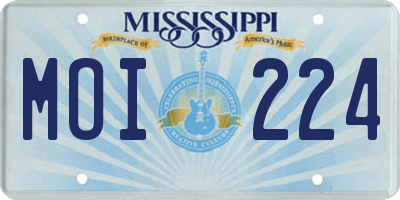 MS license plate MOI224