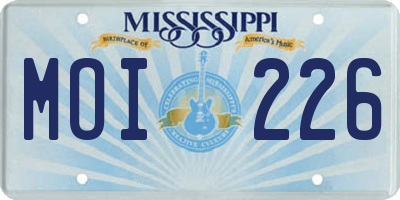 MS license plate MOI226
