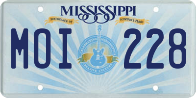 MS license plate MOI228