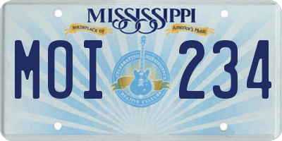 MS license plate MOI234