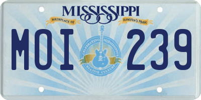 MS license plate MOI239