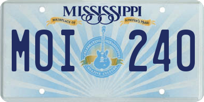 MS license plate MOI240