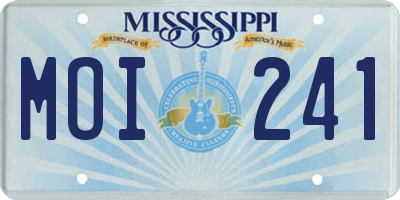 MS license plate MOI241