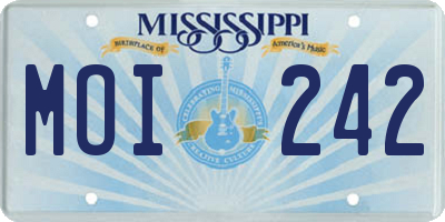 MS license plate MOI242