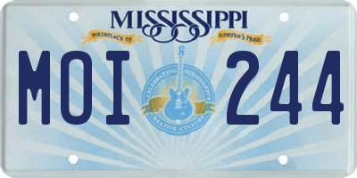 MS license plate MOI244