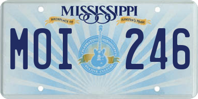 MS license plate MOI246