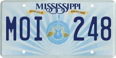MS license plate MOI248