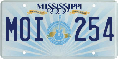 MS license plate MOI254