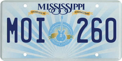 MS license plate MOI260