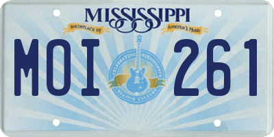 MS license plate MOI261