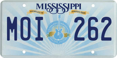 MS license plate MOI262