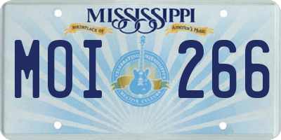 MS license plate MOI266