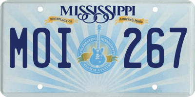 MS license plate MOI267