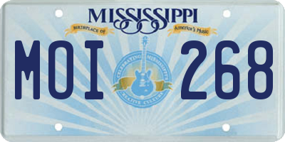 MS license plate MOI268