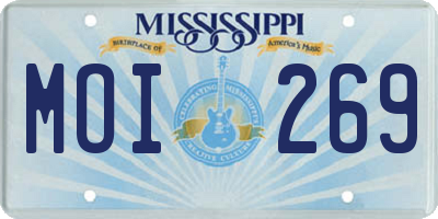 MS license plate MOI269
