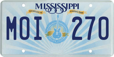 MS license plate MOI270