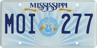 MS license plate MOI277