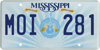 MS license plate MOI281