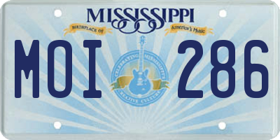 MS license plate MOI286