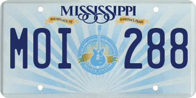 MS license plate MOI288