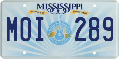 MS license plate MOI289