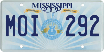 MS license plate MOI292