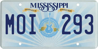 MS license plate MOI293
