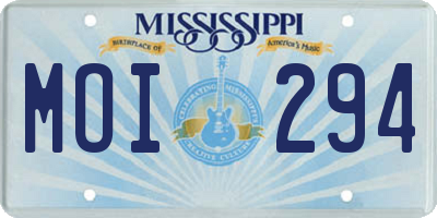 MS license plate MOI294