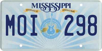 MS license plate MOI298