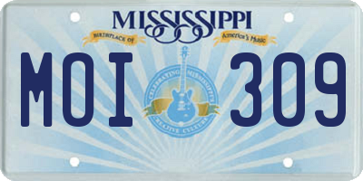MS license plate MOI309