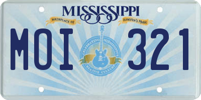 MS license plate MOI321