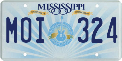 MS license plate MOI324
