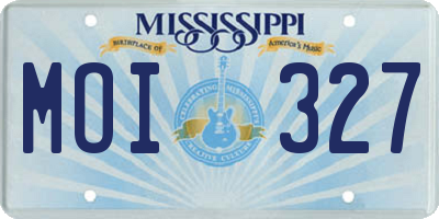 MS license plate MOI327