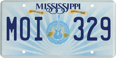 MS license plate MOI329