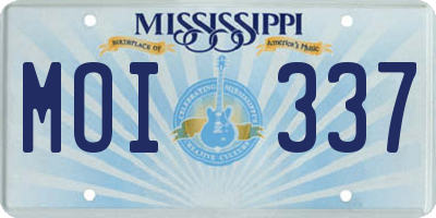MS license plate MOI337