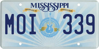 MS license plate MOI339