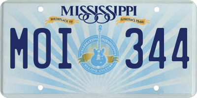 MS license plate MOI344